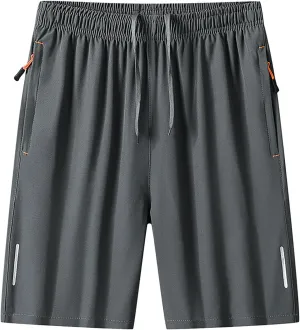 Mens Running Shorts Quick Dry Lightweight Athletic Shorts with Zipper Pockets for Workout Gym Training Outdoor 2025