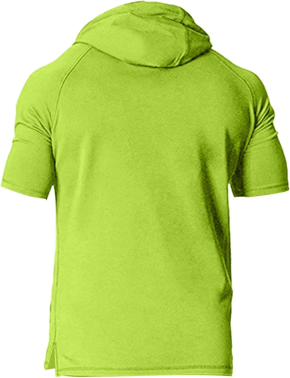 Mens Short Sleeve Muscle Hoodies Slim Fit Fitness Gym Workout Athletic Tee Pullover Tops Casual Loose Fashion Shirts