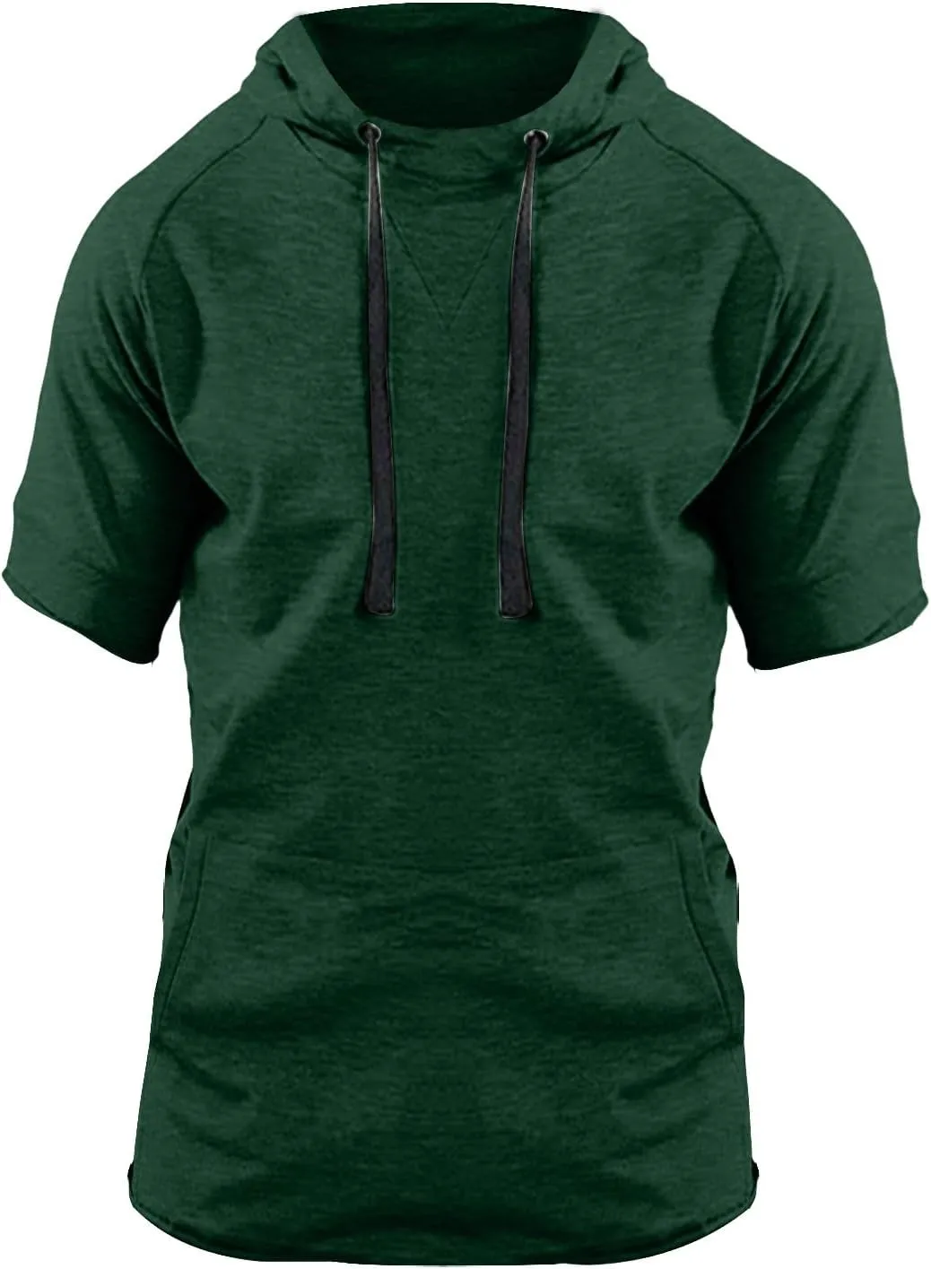 Mens Short Sleeve Muscle Hoodies Slim Fit Fitness Gym Workout Athletic Tee Pullover Tops Casual Loose Fashion Shirts