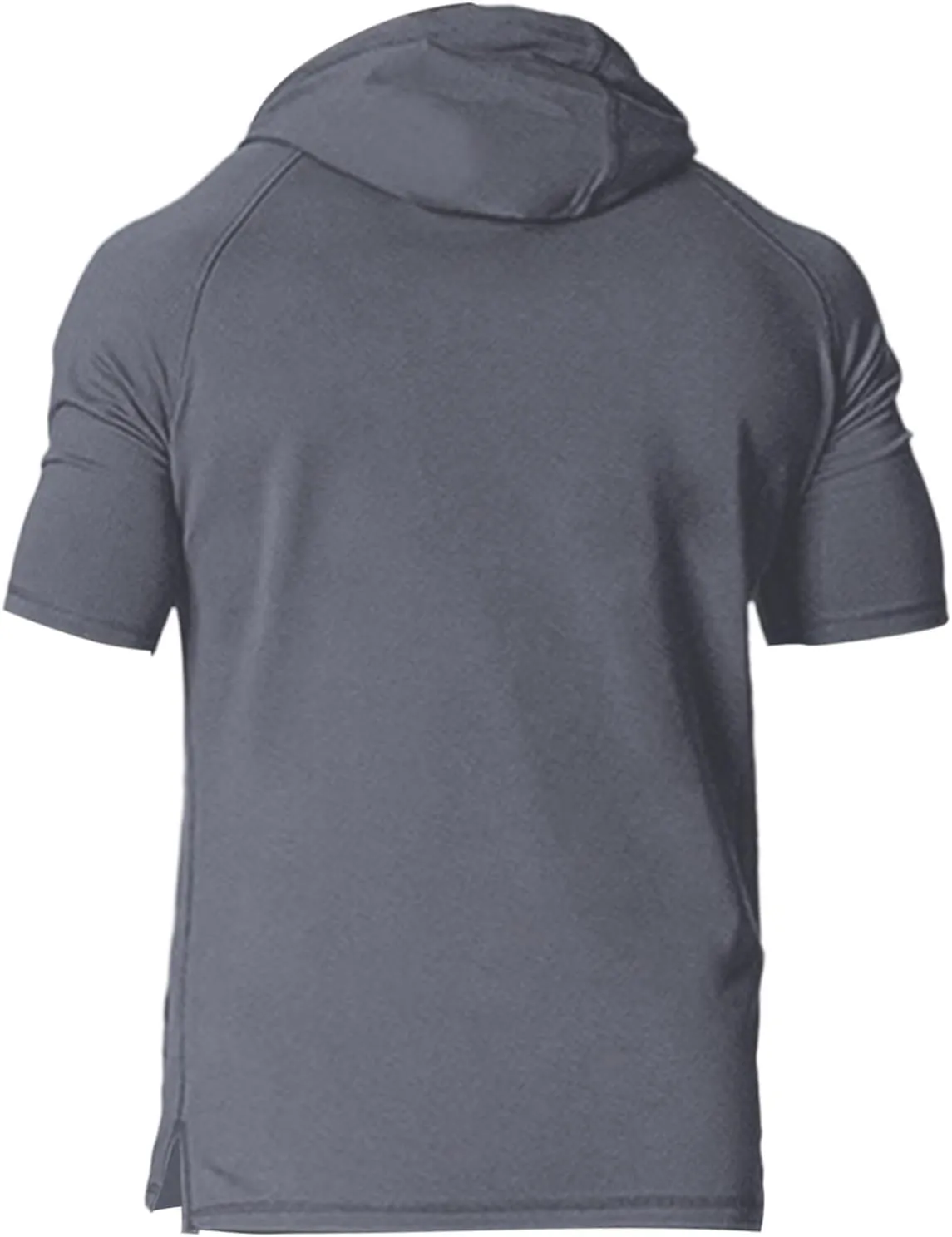 Mens Short Sleeve Muscle Hoodies Slim Fit Fitness Gym Workout Athletic Tee Pullover Tops Casual Loose Fashion Shirts