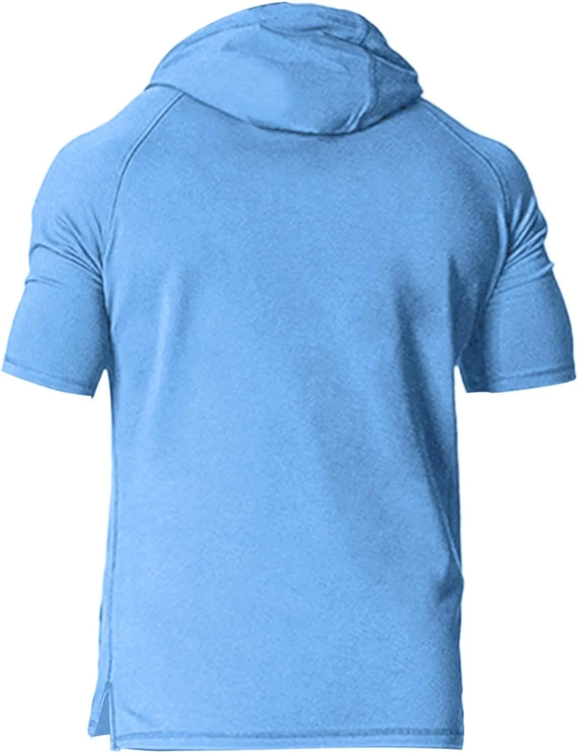 Mens Short Sleeve Muscle Hoodies Slim Fit Fitness Gym Workout Athletic Tee Pullover Tops Casual Loose Fashion Shirts
