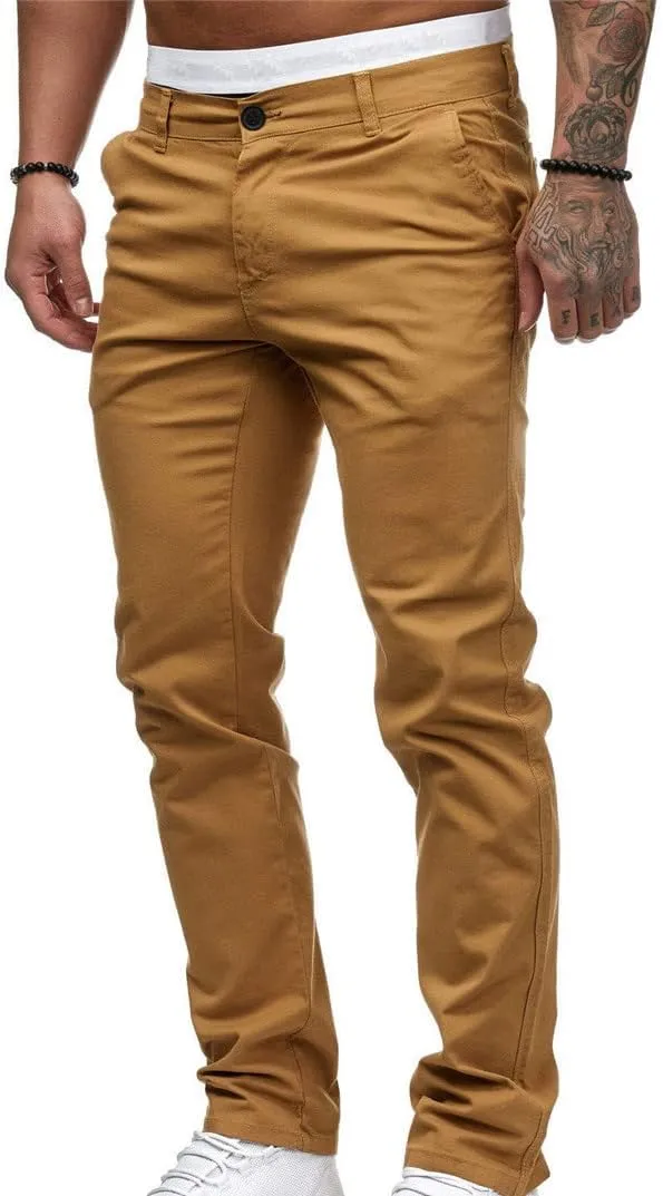 Men's Skinny Fit Stretch Dress Pant Comfort Straight Fit Flat Front Flex Waist Casual Pant Chinos Work Slacks