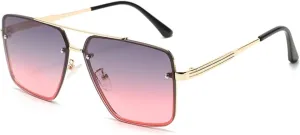 Men's Square Metal Sunglasses Outdoor Driving Commuter Sun Glasses