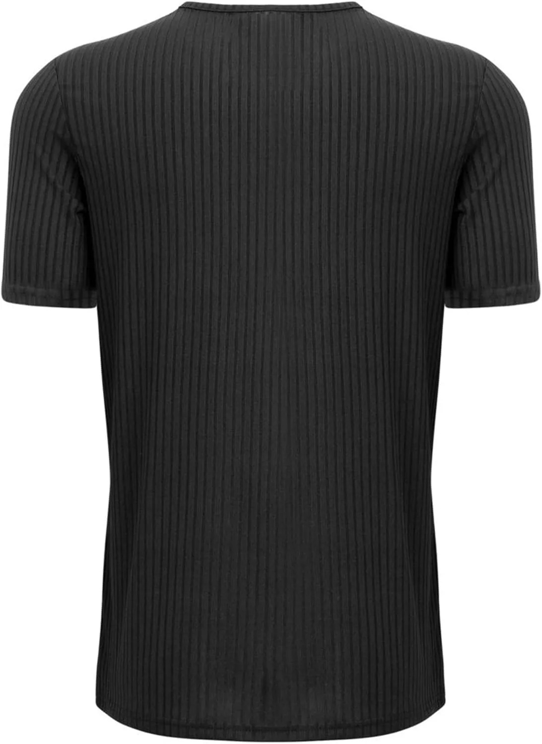 Men's Stretch Slim Fit Casual Henley T-Shirts Solid Button Muscle Workout Tee V Neck Pullover Athletic Tee Shirts