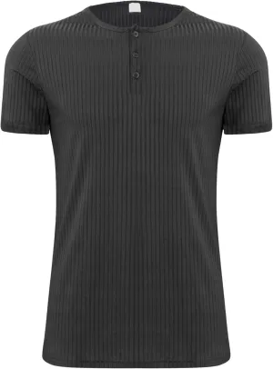 Men's Stretch Slim Fit Casual Henley T-Shirts Solid Button Muscle Workout Tee V Neck Pullover Athletic Tee Shirts