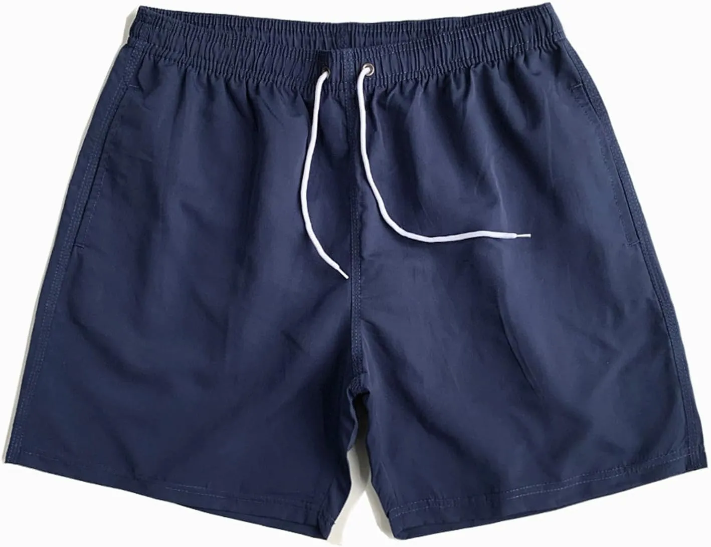 Mens Swim Trunks Solid Quick Dry Swim Beach Shorts Drawstring Elastic Waist Workout Athletic Shorts with Pockets