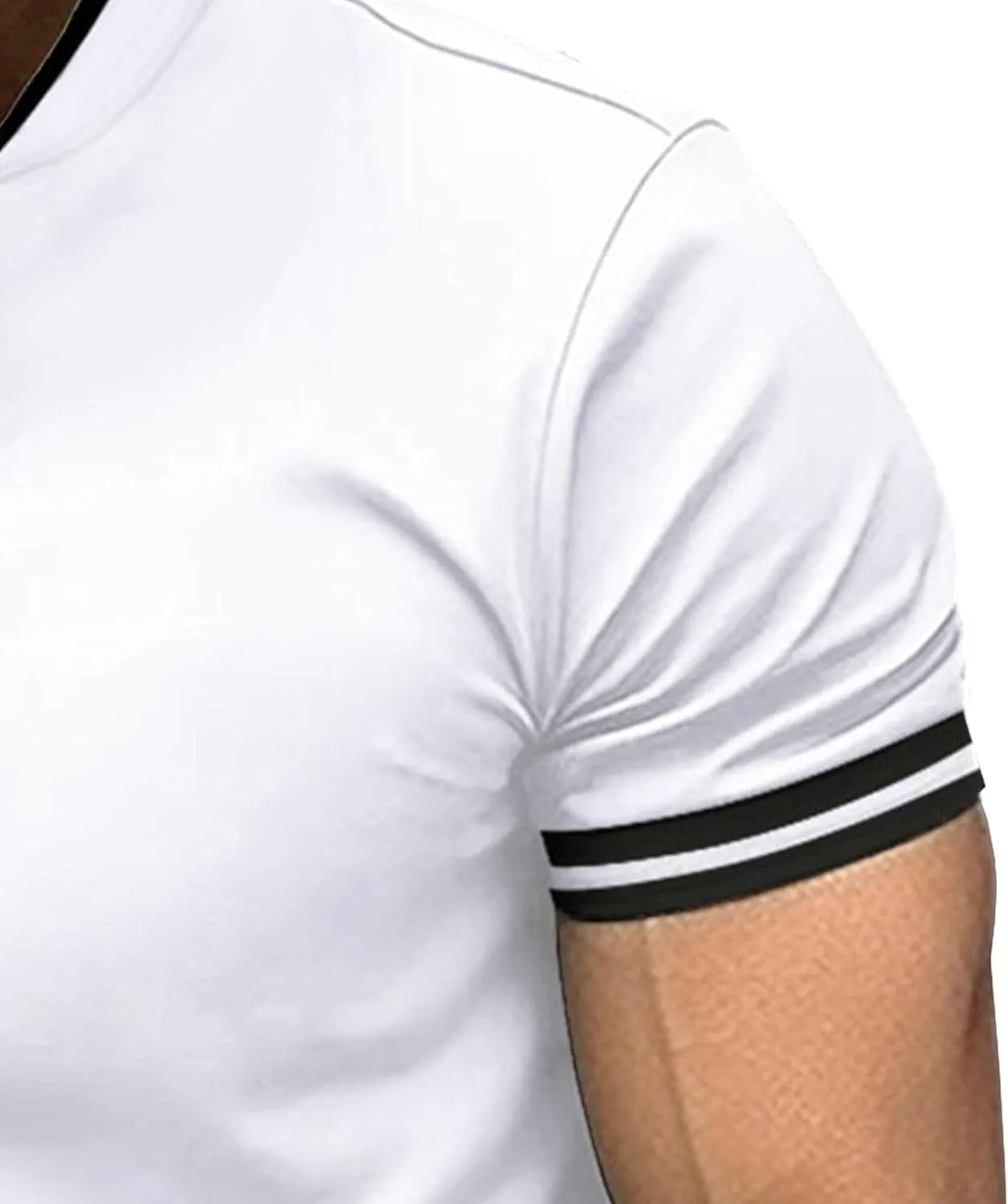Men's Textured V Neck Lightweight T-Shirts Stretch Casual Solid Athletic Tee Comfort Summer Workout Tee Shirts