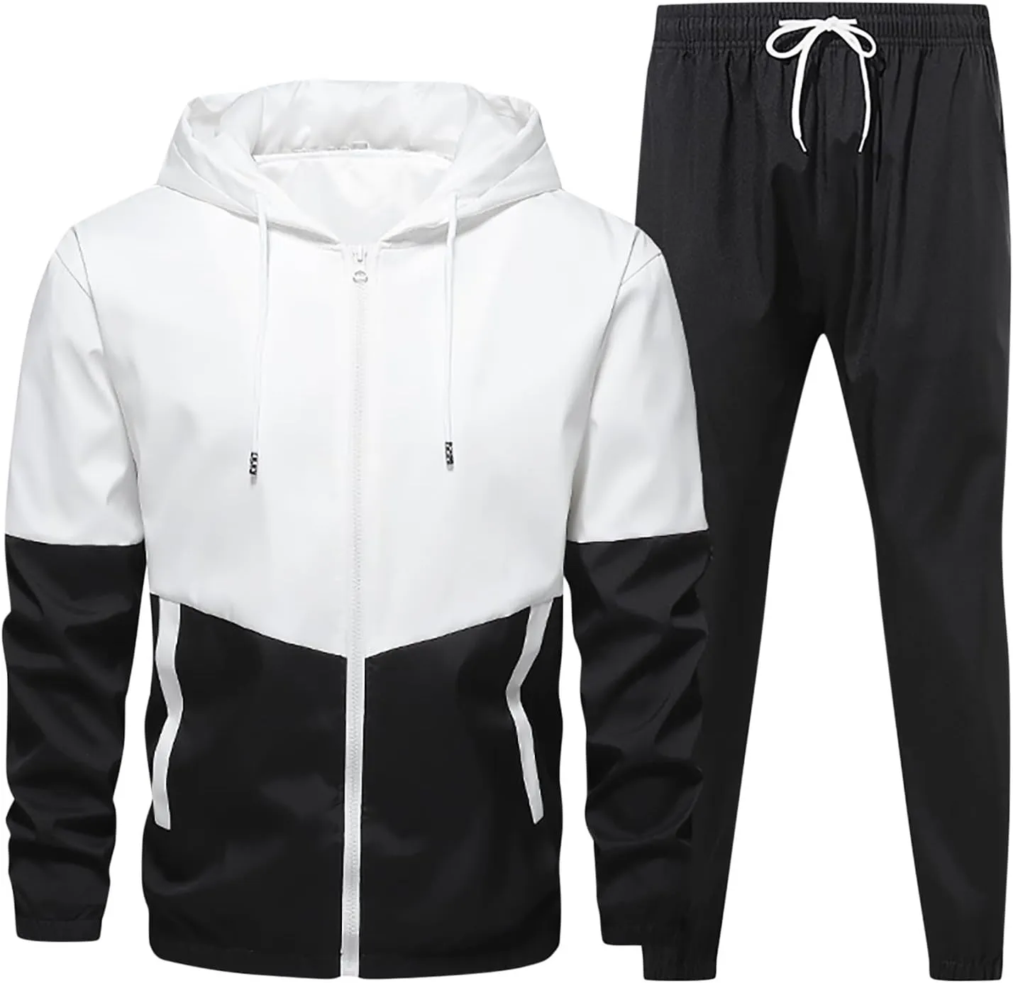 Men's Tracksuits 2 Piece Casual Jogging Sweatsuits 2 Piece Outfits Full Zip Hoodies Jogger Pants Warm Up Activewear