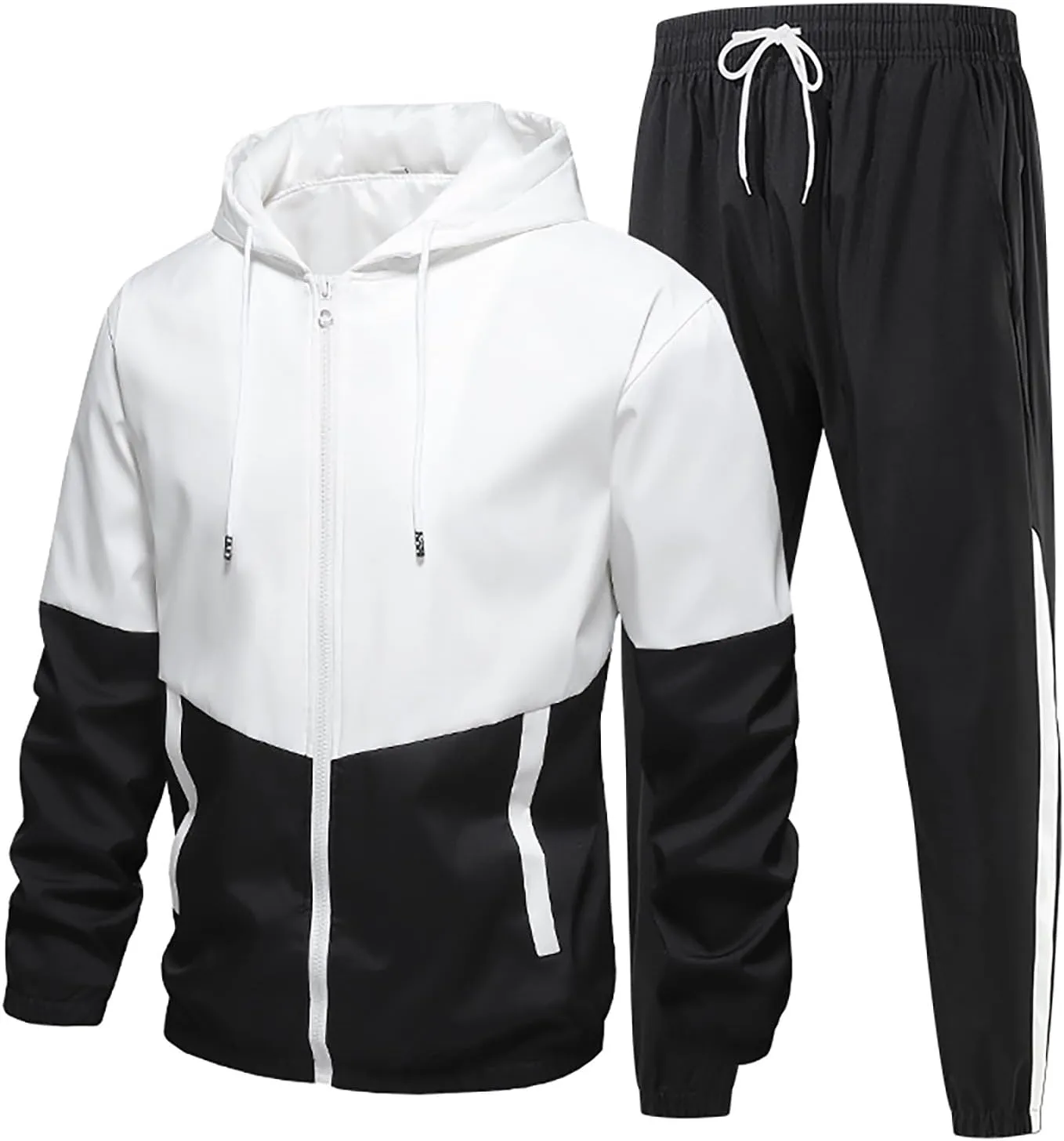 Men's Tracksuits 2 Piece Casual Jogging Sweatsuits 2 Piece Outfits Full Zip Hoodies Jogger Pants Warm Up Activewear