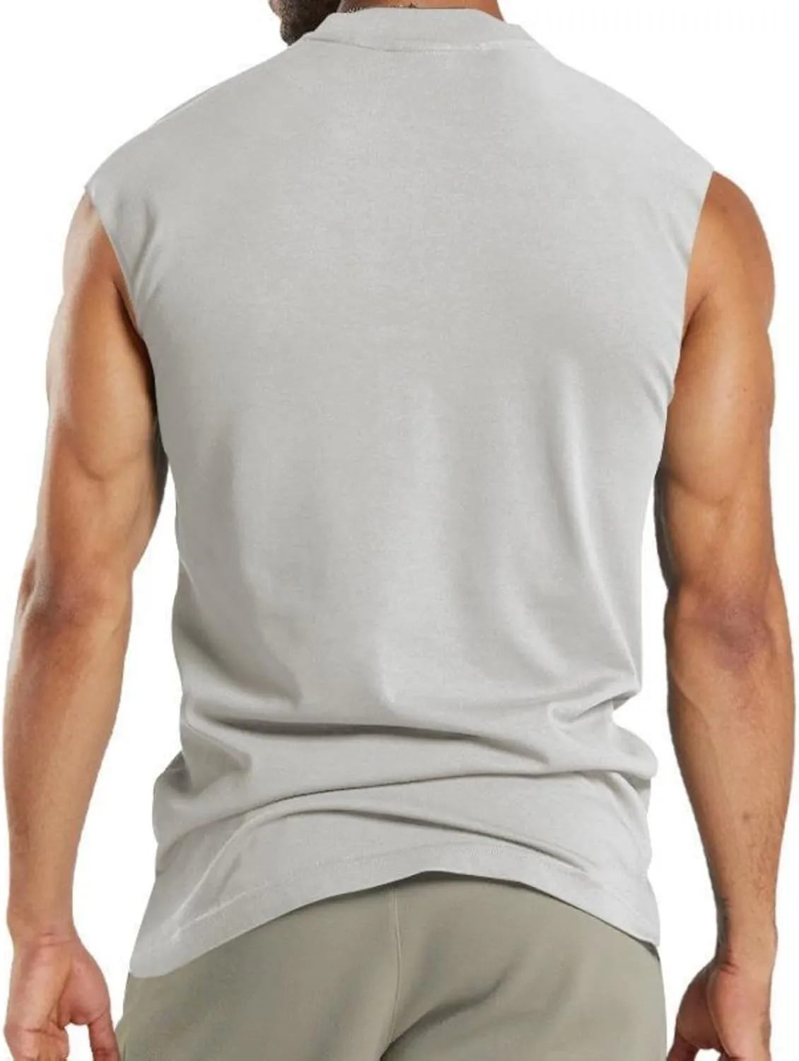 Mens V Neck Sleeveless Tank Tops Stand Collar Button Workout Shirts Lightweight Fashion Breathable Summer T Shirts