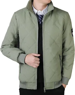 Mens Winter Jacket Warm Puffy Jacket Full Zip Puffer Jacket Quilted Insulated Jacket Down Jacket for Men