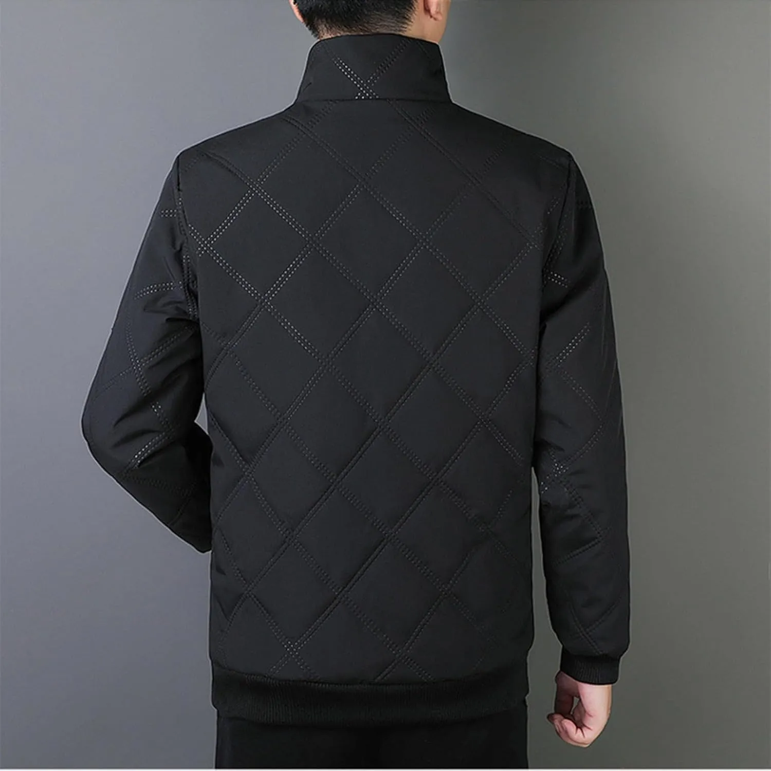 Mens Winter Jacket Warm Puffy Jacket Full Zip Puffer Jacket Quilted Insulated Jacket Down Jacket for Men