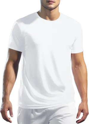 Mens Workout Shirts Dry Fit, Running Top Athletic Tee Moisture Wicking Crewneck Gym T-Shirts Short Sleeve