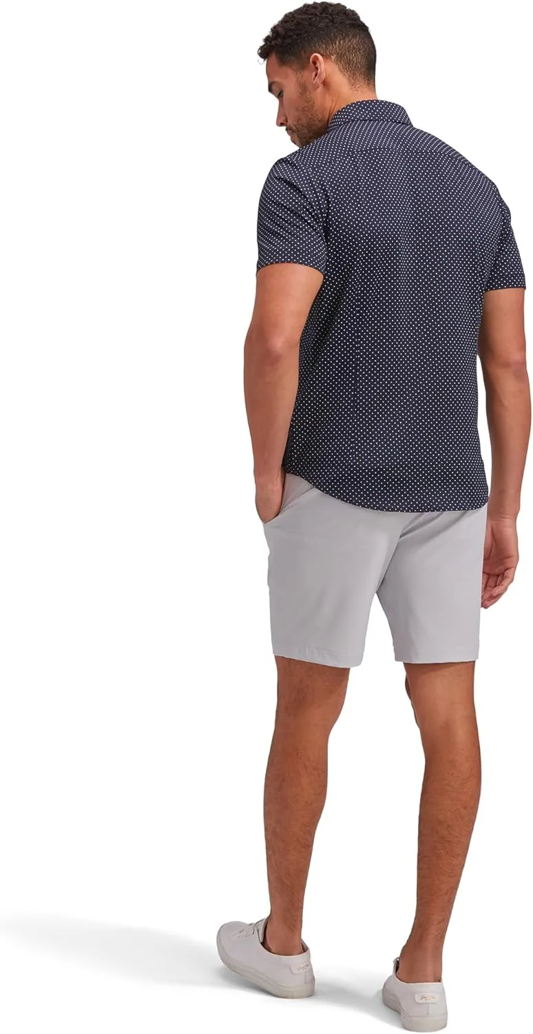 Mizzen Main Halyard No Tuck Men's Dress Shirt - Wrinkle-Free Short-Sleeve Button-Down Performance Dress Shirt, Trim Fit