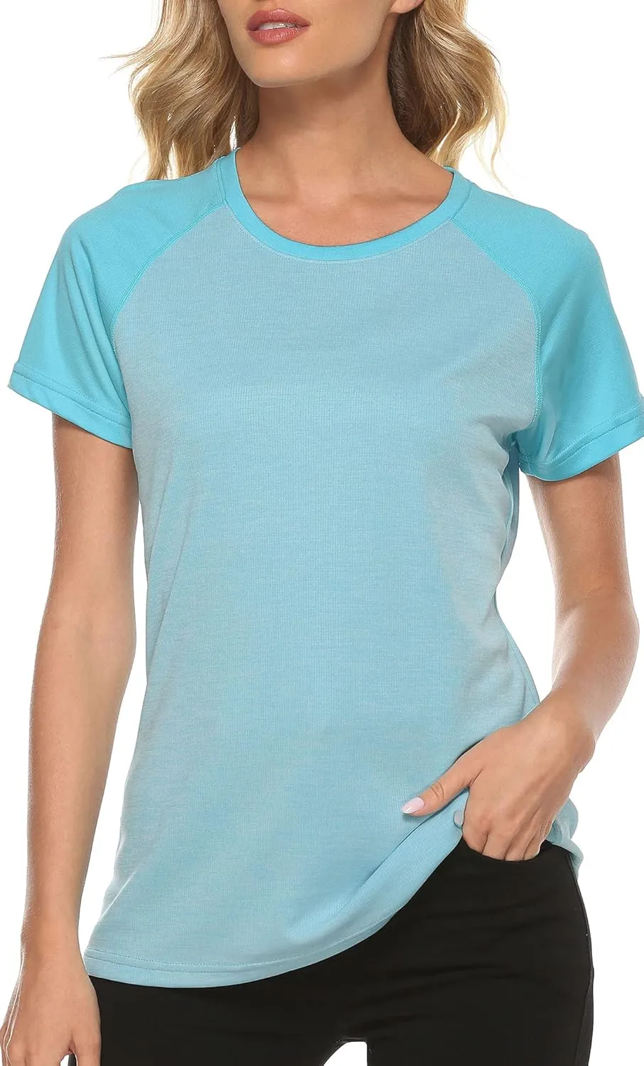 MoFiz Women's Short Sleeve UPF 50  Sun Protection Sports T-Shirt Quick Dry Running Workout Athletic Tee Top