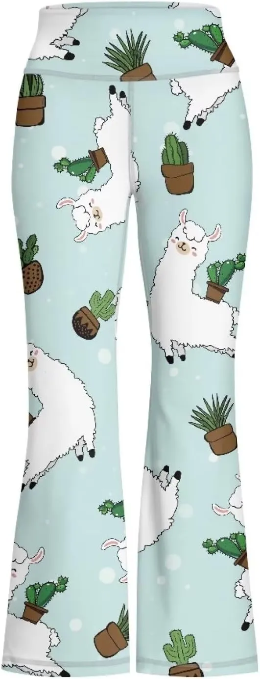 Mumeson Kids' Flared Yoga Pants Girls Athletic Dance Running Leggings Plus Size Tummy Control Leggings