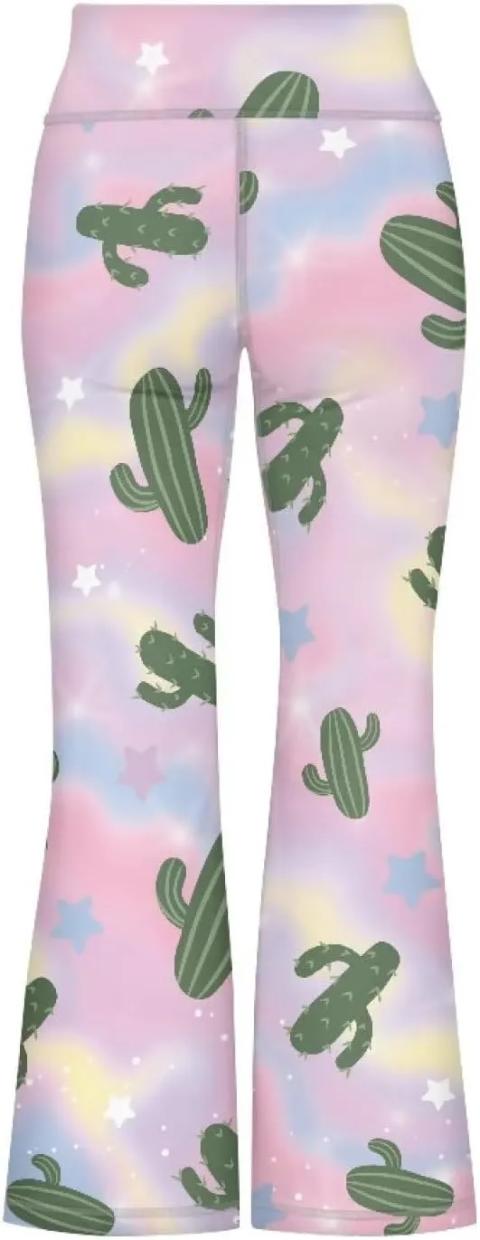 Mumeson Kids' Flared Yoga Pants Girls Athletic Dance Running Leggings Plus Size Tummy Control Leggings