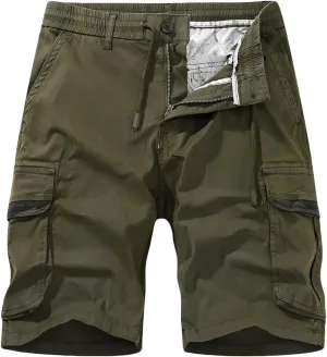 Muscularfit Linen Shorts for Men 2023 Casual Elastic Waist Cargo Short with Pockets Regular and Big & Tall Summer Beach Short
