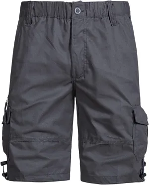 Muscularfit Mens 7 Inch Shorts Multi Pocket Camouflage Cargo Shorts Casual Elastic Waist Tooling Shorts Outdoor Athletic Pant