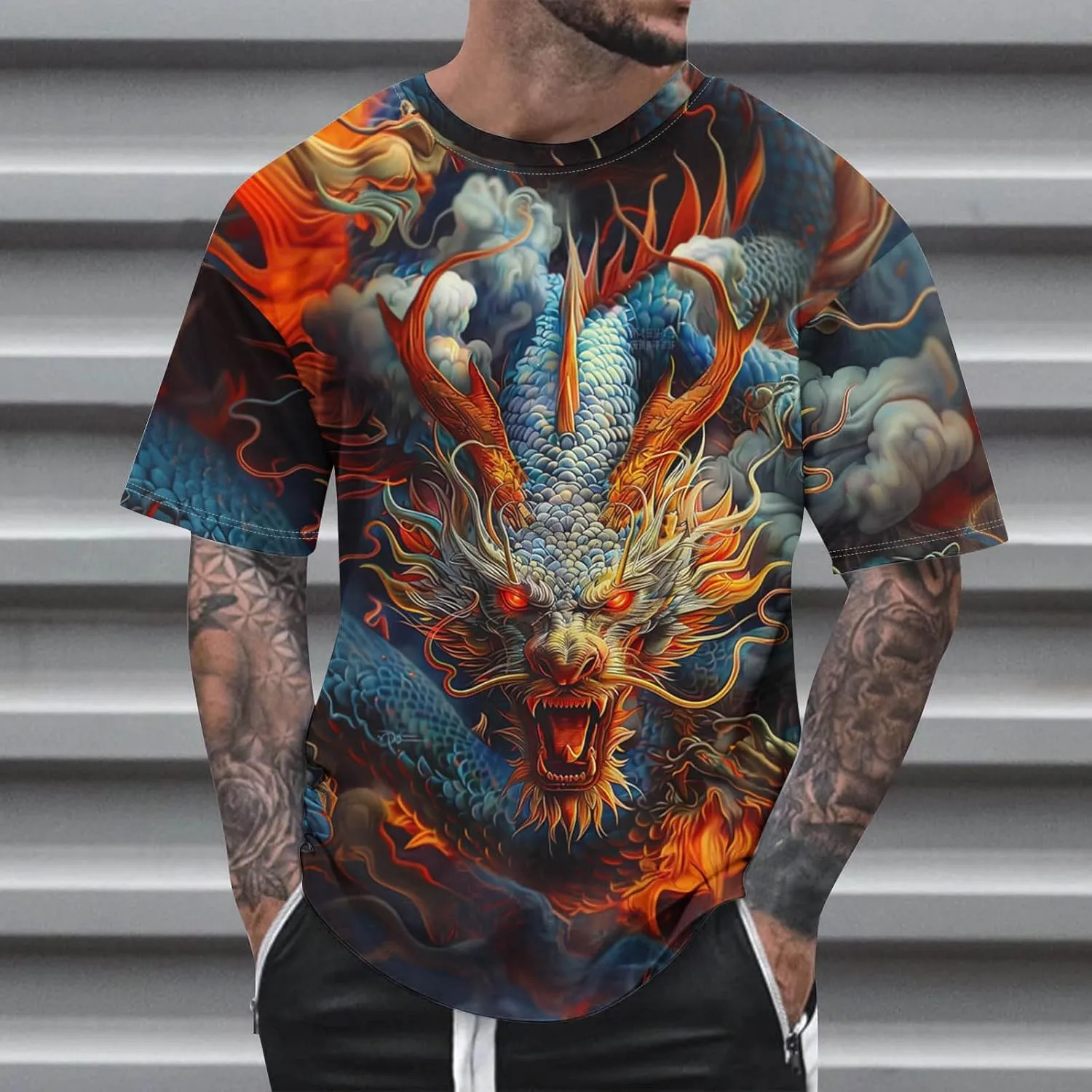 Muscularfit Tshirts Shirts for Men Graphic Vintage Print Graphic Pullover Top Summer Causal Short Sleeve Crewneck Beach Shirt