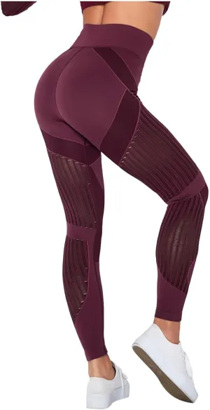 NATHGAM Womens Workout Leggings High Waist Tummy Control Tights Breathable Comfy Gym Sport Yoga Pants 2024 Athletic Outfits