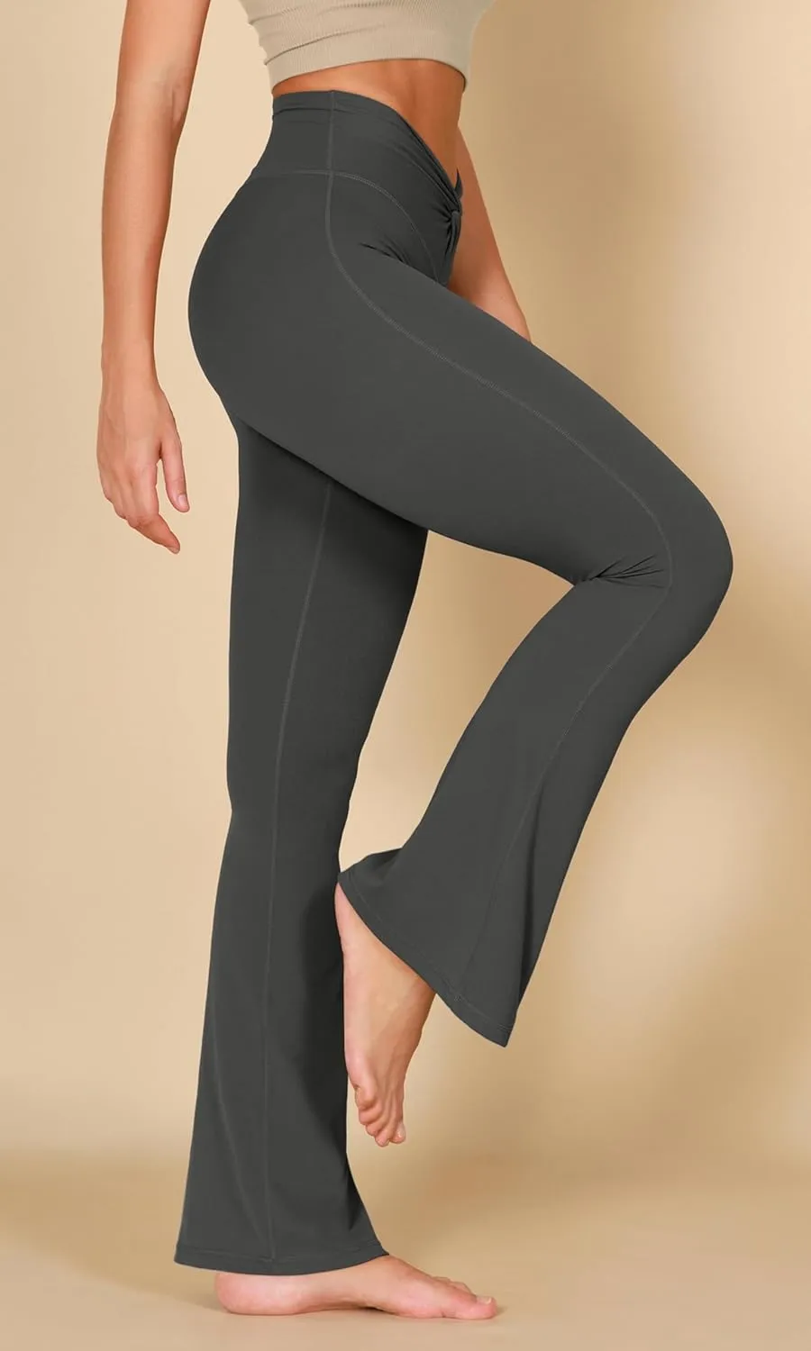 ODODOS Cloud Feeling Flared Pants for Women Twist High Waist Casual Bootcut Yoga Pants - 30" / 32" Inseam