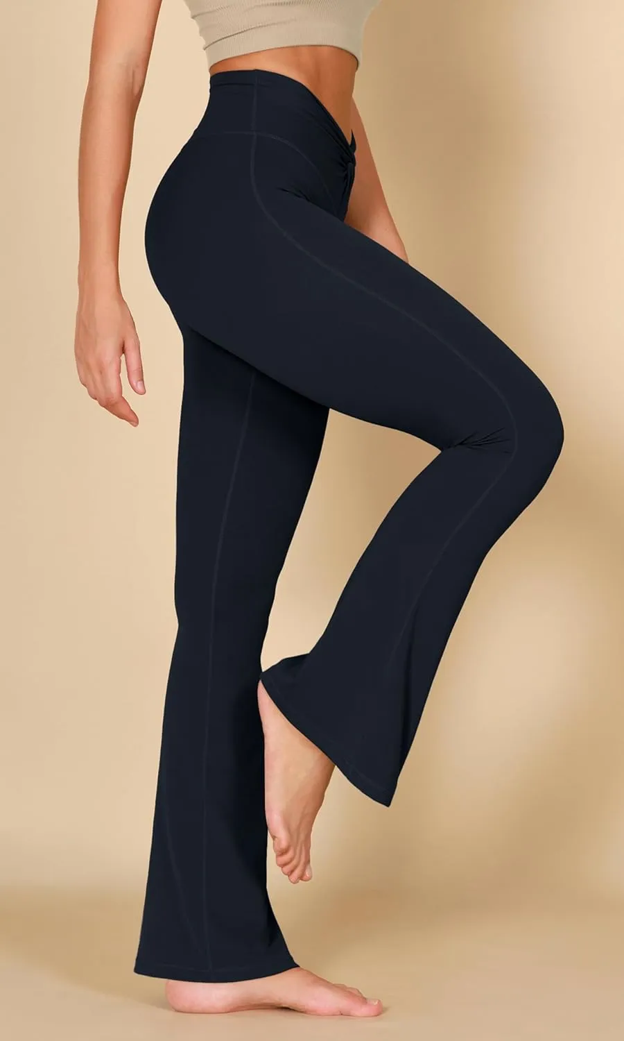 ODODOS Cloud Feeling Flared Pants for Women Twist High Waist Casual Bootcut Yoga Pants - 30" / 32" Inseam