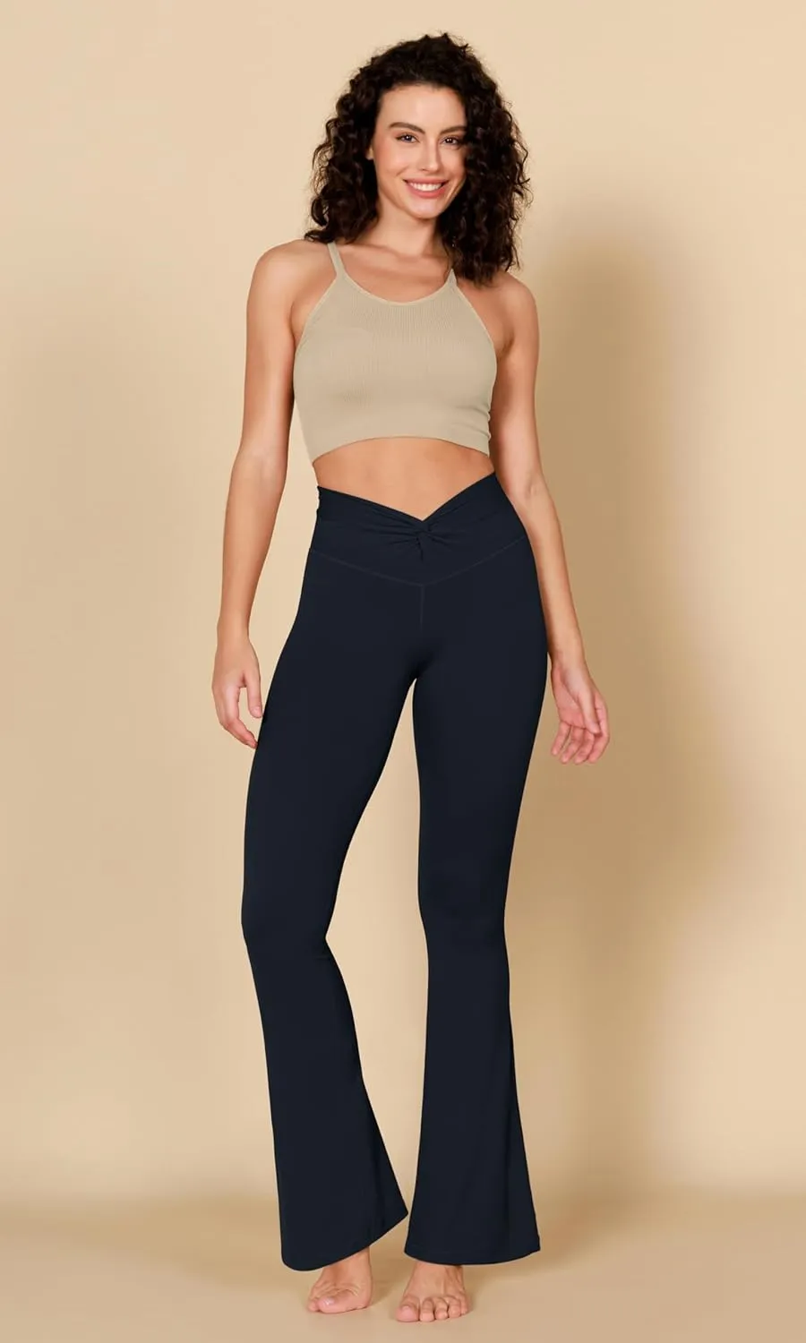 ODODOS Cloud Feeling Flared Pants for Women Twist High Waist Casual Bootcut Yoga Pants - 30" / 32" Inseam