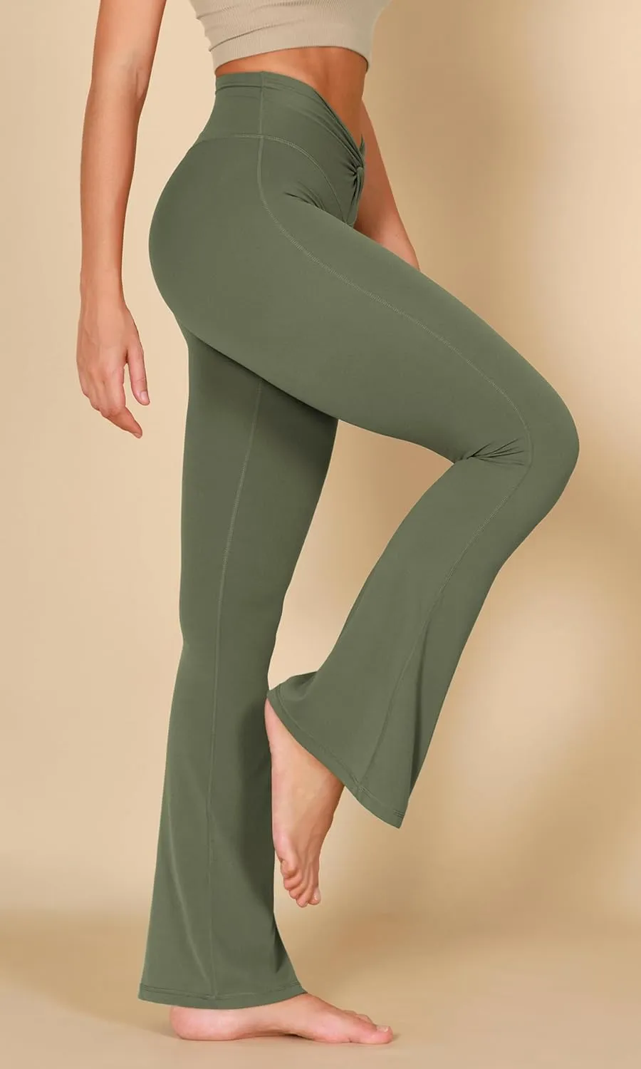 ODODOS Cloud Feeling Flared Pants for Women Twist High Waist Casual Bootcut Yoga Pants - 30" / 32" Inseam