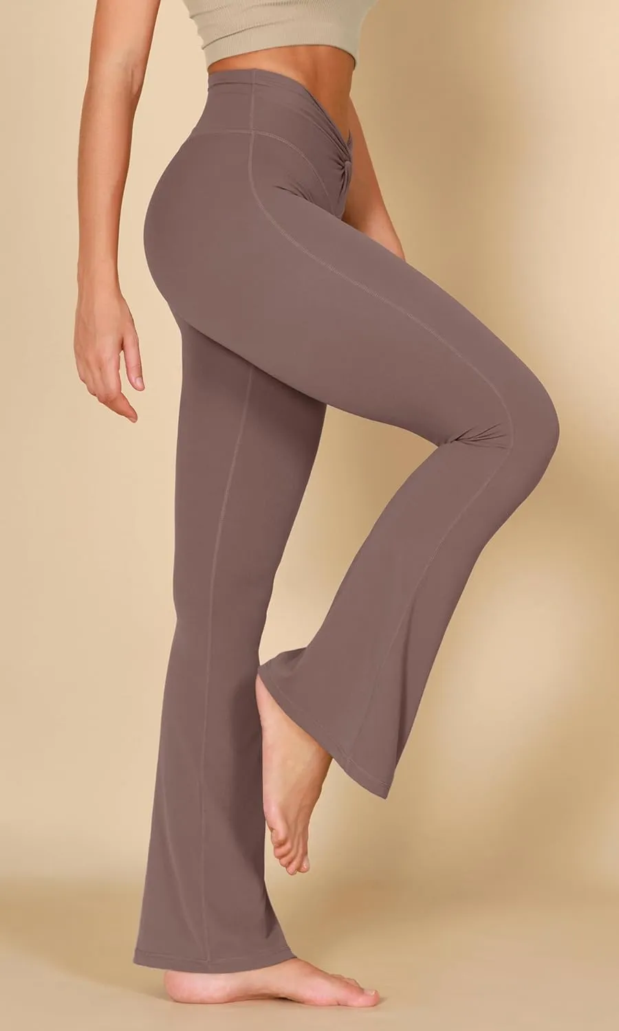 ODODOS Cloud Feeling Flared Pants for Women Twist High Waist Casual Bootcut Yoga Pants - 30" / 32" Inseam