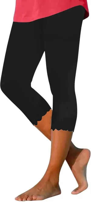 Pants for Women Pants 2024 High Waisted Yoga Capri Pants Lightweight Comfortable Solid Color Soft Casual Pants for