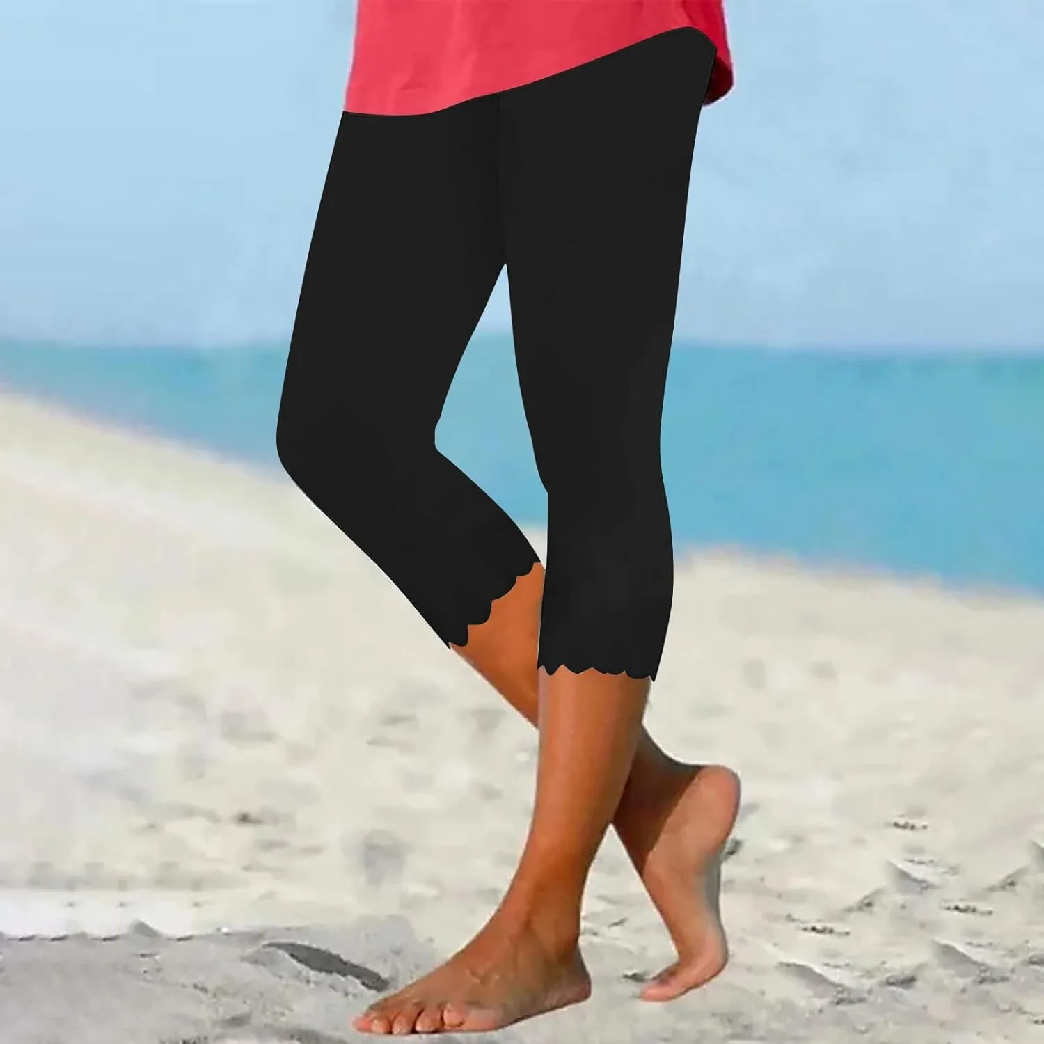 Pants for Women Pants 2024 High Waisted Yoga Capri Pants Lightweight Comfortable Solid Color Soft Casual Pants for