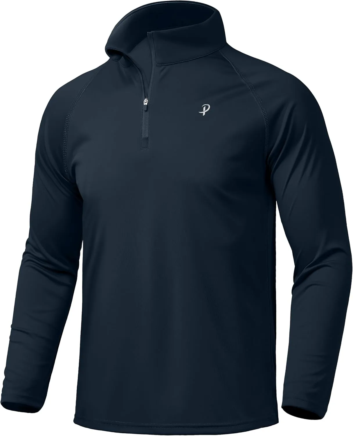 Pudolla Men's 1/4 Zip Sun Protection Shirts UV SPF UPF 50  Long Sleeve Rash Guard Fishing Running Hiking Athletic Tee Shirts
