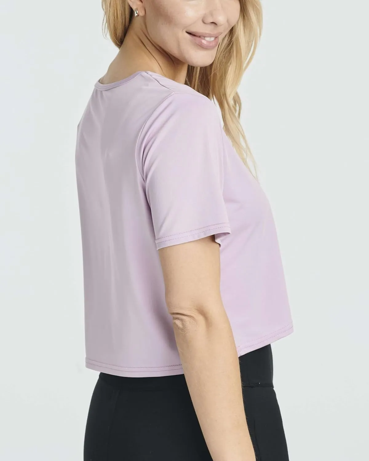 Real Essentials 5 Pack: Women's Dry-Fit Short Sleeve V-Neck Crop Top Boxy Athletic Tee