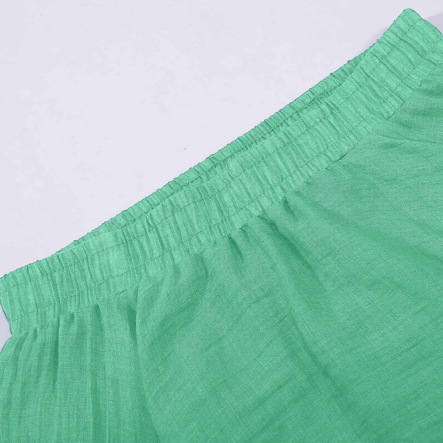 Ruffle Skirt Trendy Flared High Elastic Waist Solid Loose Pleated Long Skirts for Women Summer Vacation Clothes