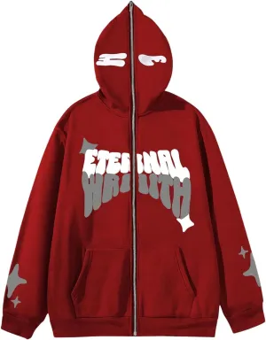 SHENHE Men's Y2k Graphic Full Zip Hoodie Star Print Streetwear Jacket Hoodie Sweatshirt