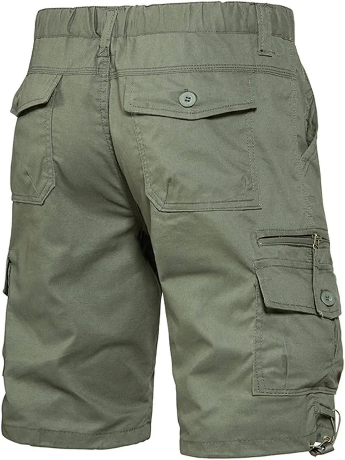 Shorts for Men Casual Summer Elastic Waist Cargo Shorts with Pockets Classic Fit Camouflage 5 Inch Inseam Shorts