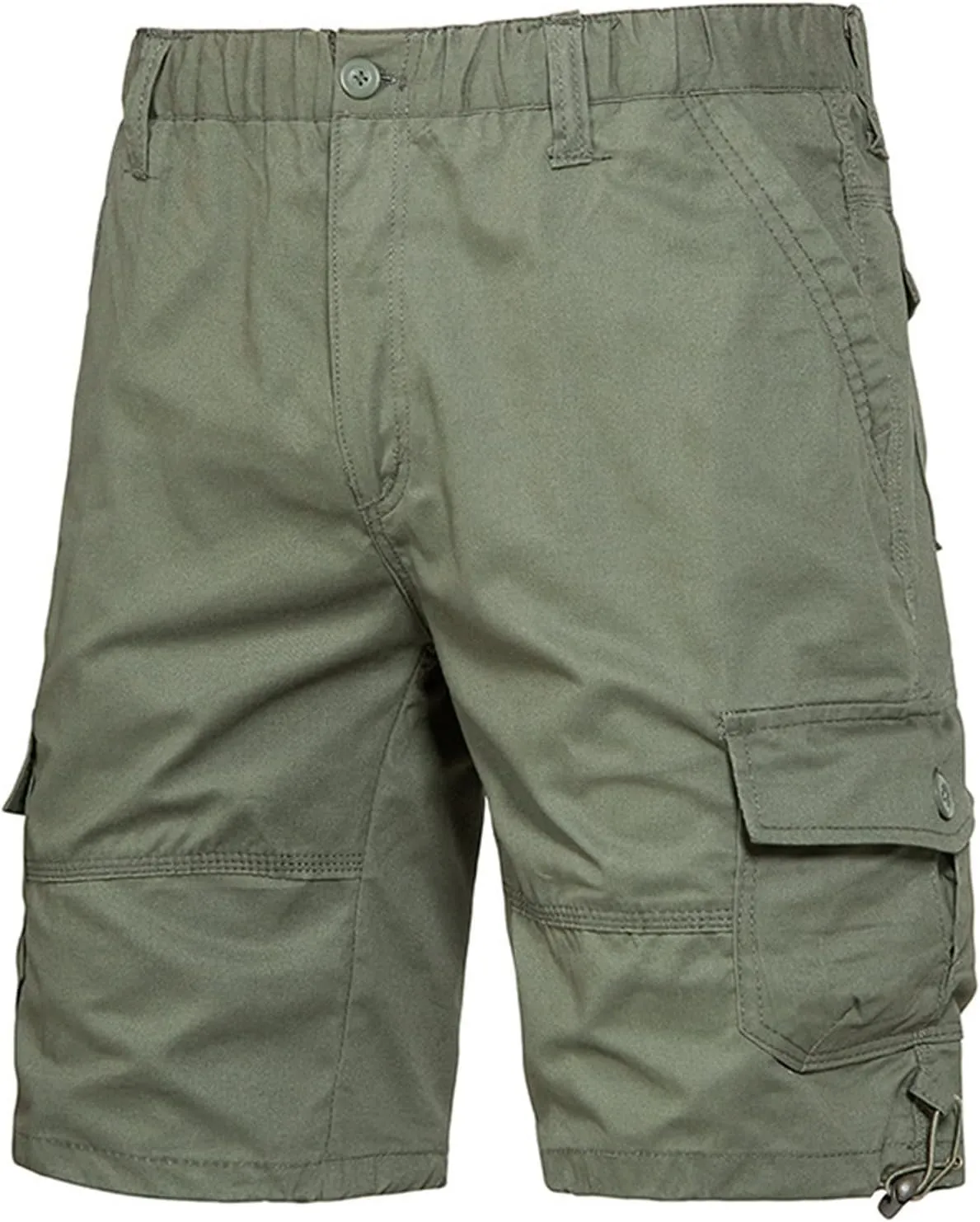 Shorts for Men Casual Summer Elastic Waist Cargo Shorts with Pockets Classic Fit Camouflage 5 Inch Inseam Shorts