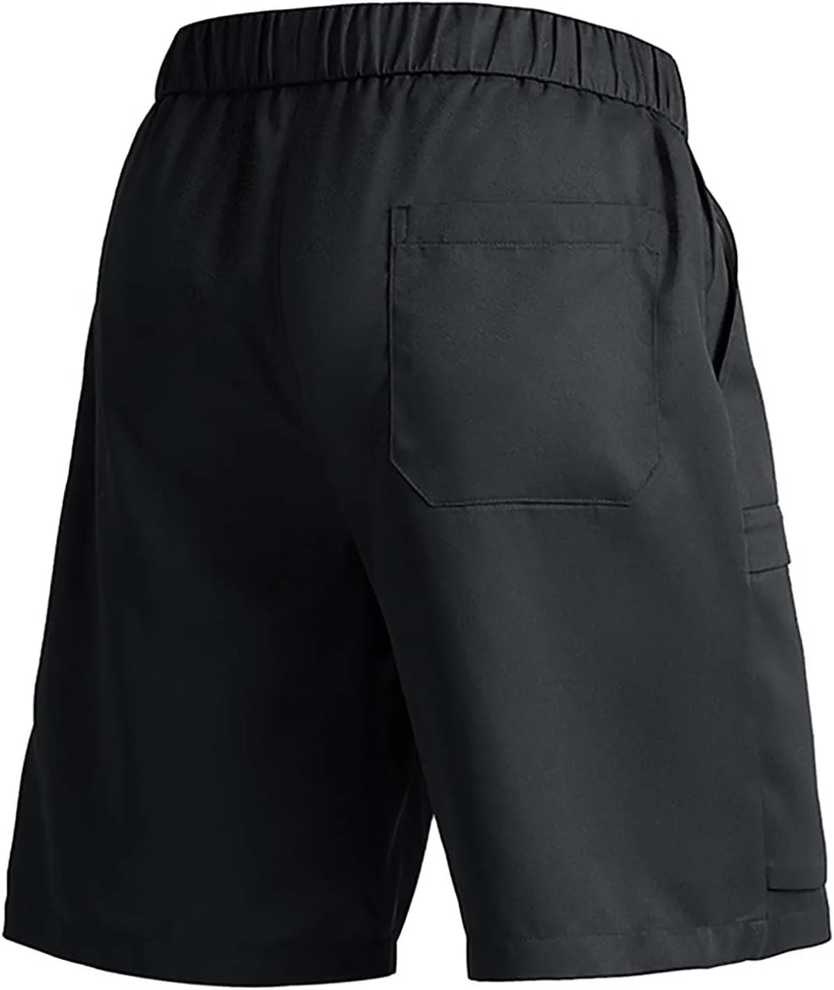 Sinzelimin Men's Cargo Shorts Fashion Multiple Pockets Lace up Elastic Waist Comfy Breathable Workwear Fishing Cropped Pants