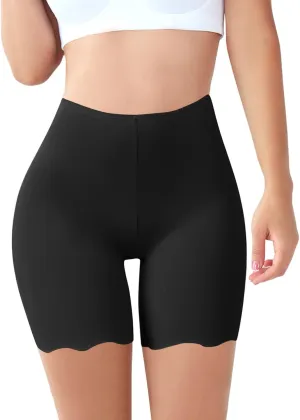 Slip Shorts for Under Dresses Summer Anti Light Ice Silk Skinny Pants Comfy Smooth Wave Three Point Design Yoga Pants
