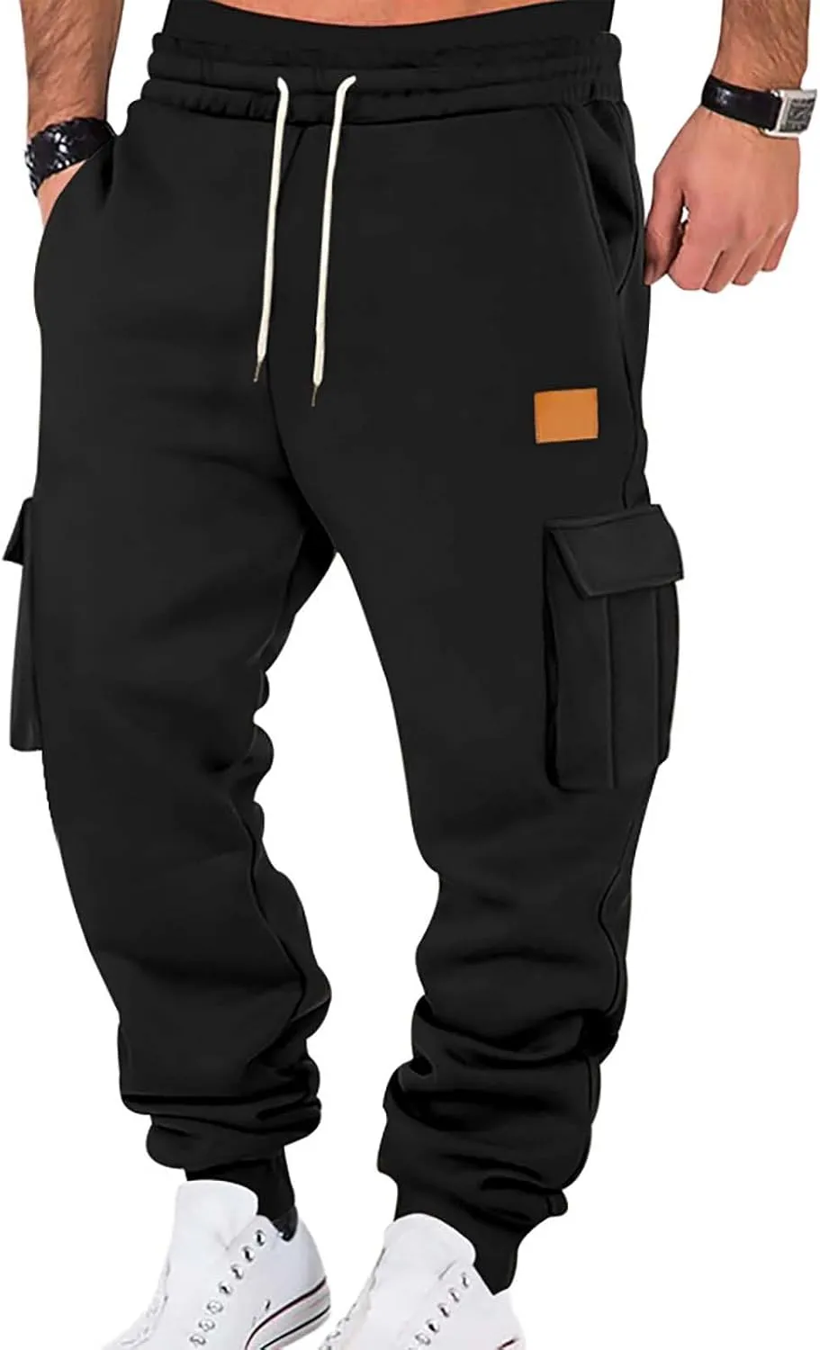 Sports Pants for Men Athletic Lightweight Hiking Camping Drawstring Tapered Running Breathable Joggers