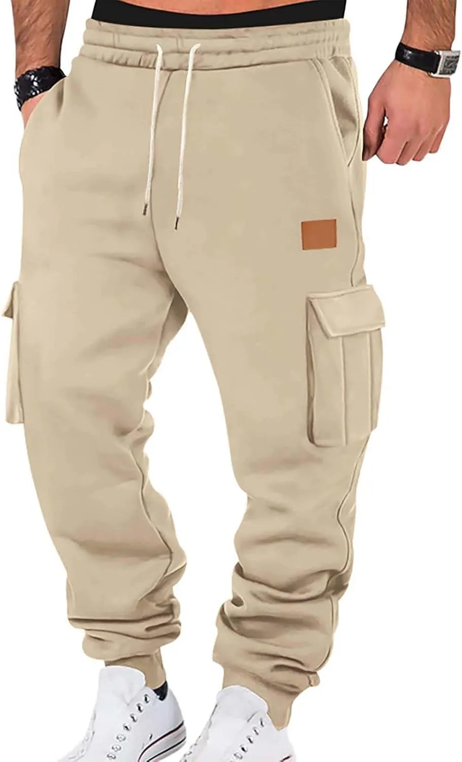 Sports Pants for Men Athletic Lightweight Hiking Camping Drawstring Tapered Running Breathable Joggers