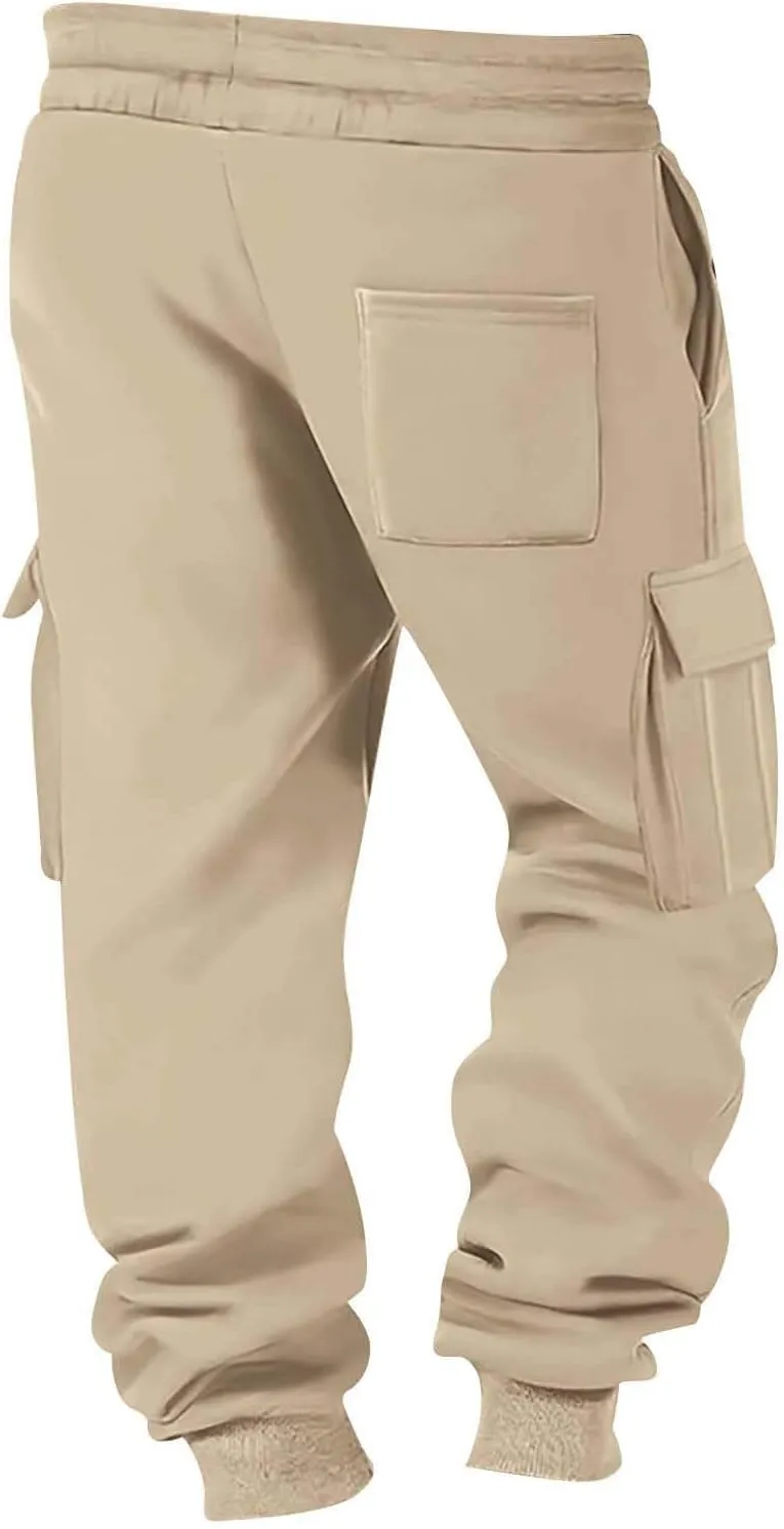 Sports Pants for Men Athletic Lightweight Hiking Camping Drawstring Tapered Running Breathable Joggers