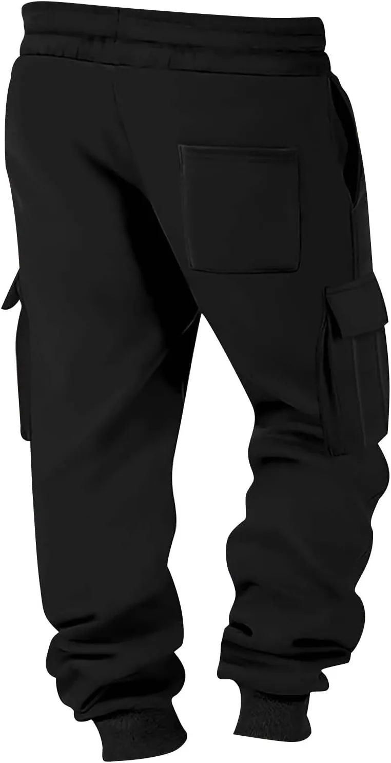 Sports Pants for Men Athletic Lightweight Hiking Camping Drawstring Tapered Running Breathable Joggers