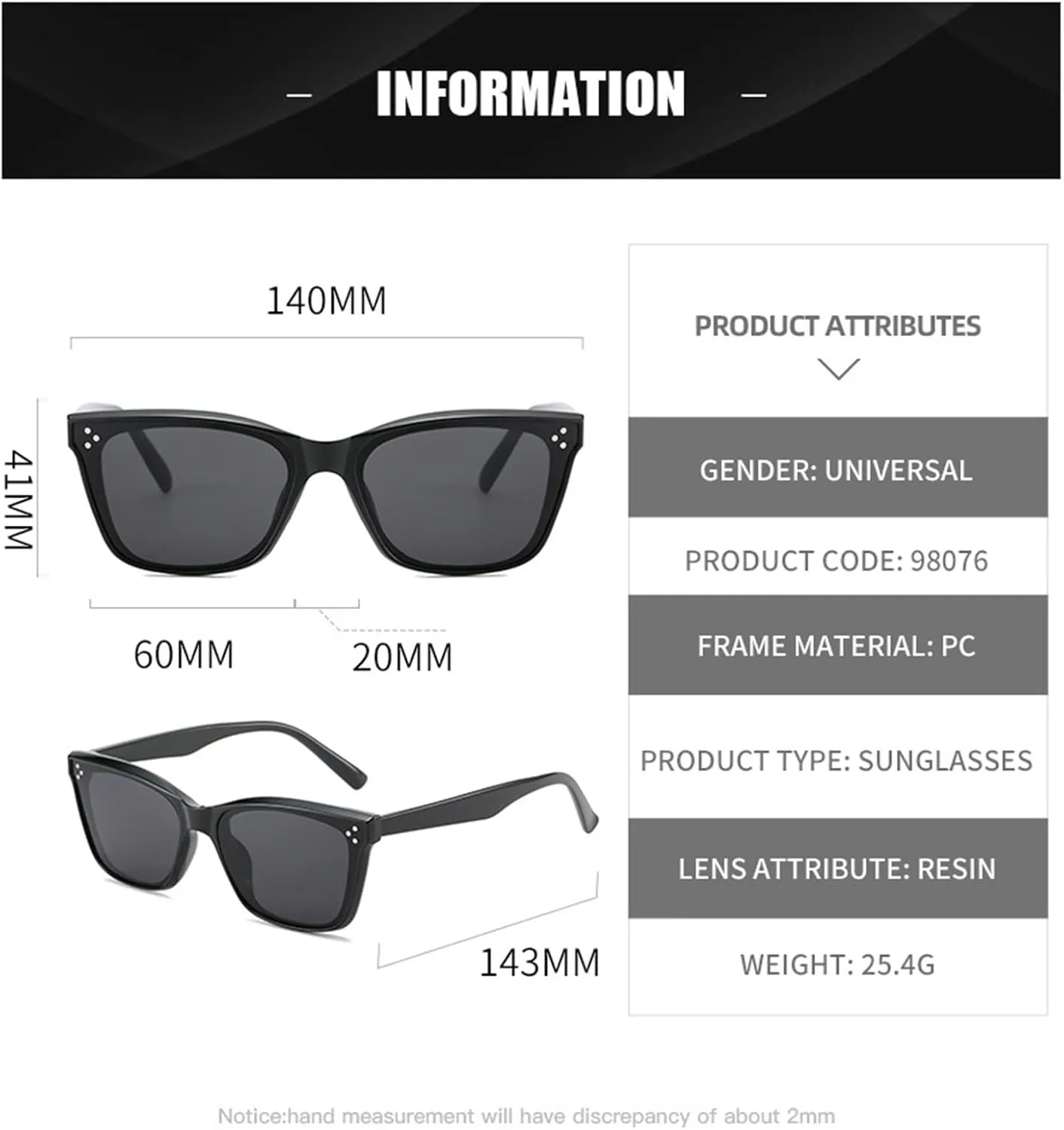 Square Outdoor Men Sunglasses Commuter Sports Shopping Women Sun Glasses