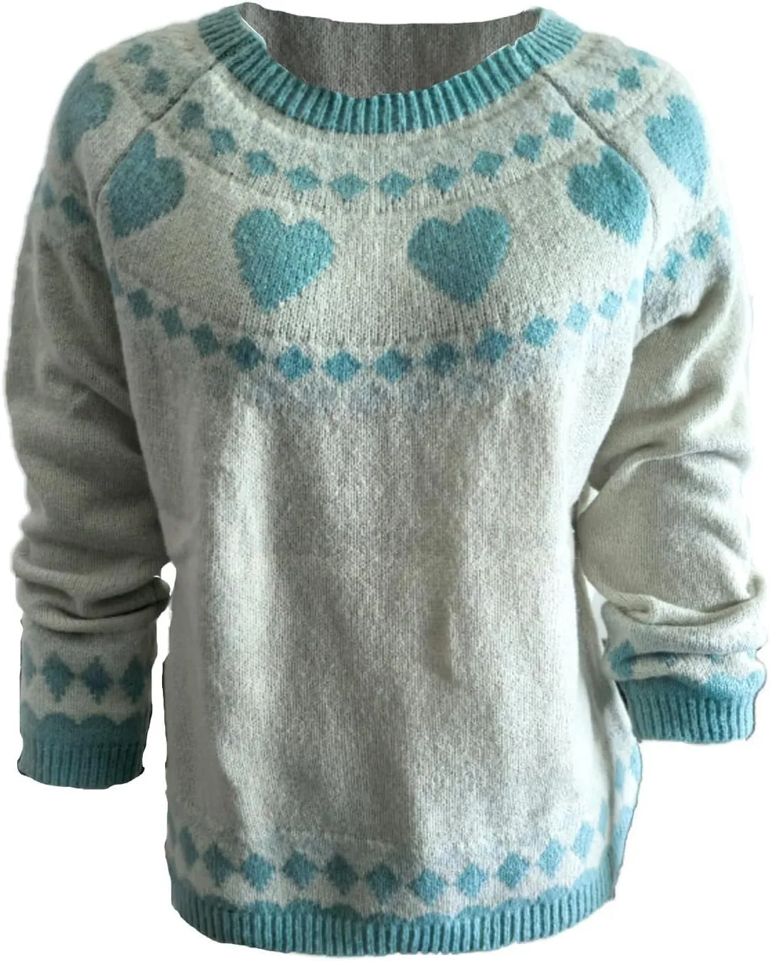 Sweater for Women Knitted Long Sleeve Sweater Tops Fair Isle Print Ugly Christmas Pullover Retro Crewneck Sweaters