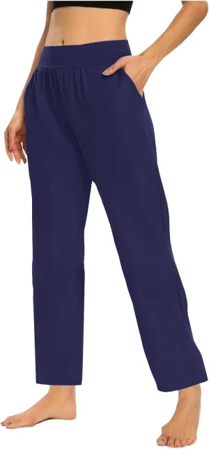 TANGNADE Womens Yoga Leggings High Waisted with Pockets Soft Pajama Pants Comfy Casual Lounge Workout Pants Trouser