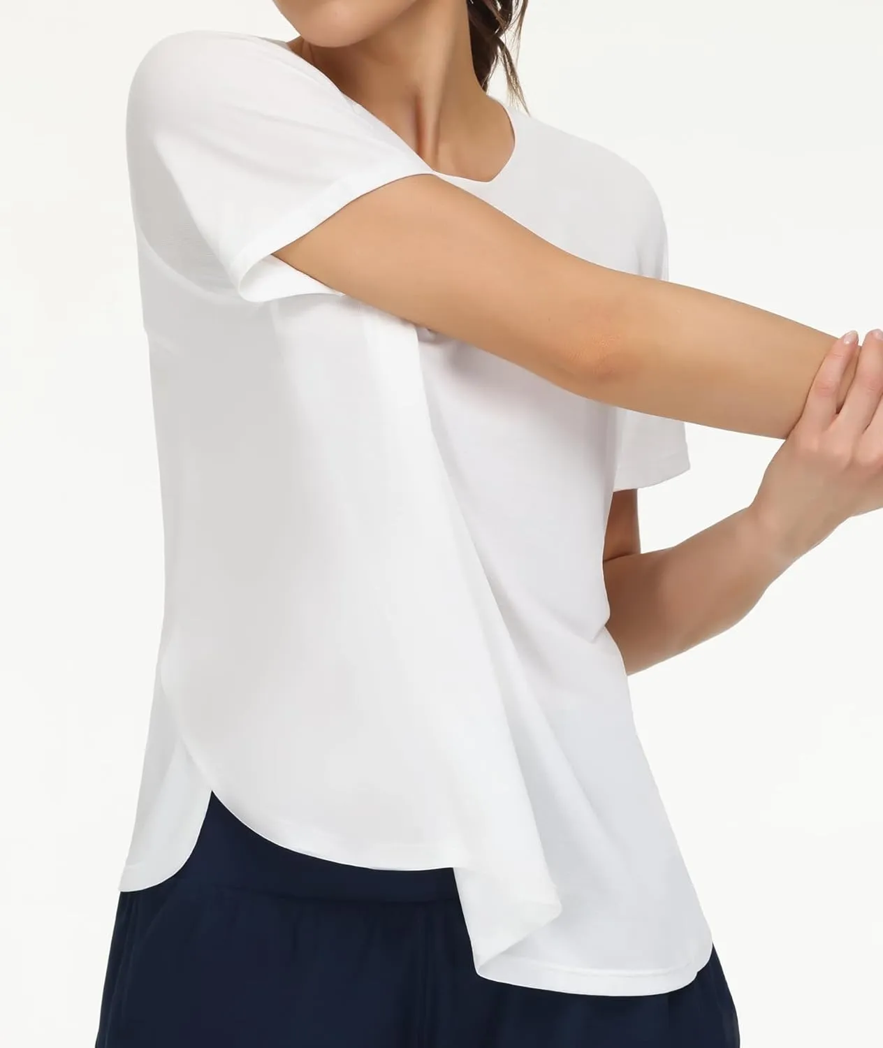 THE GYM PEOPLE Women's Short Sleeve Workout Shirts Breathable Yoga T-Shirts with Side Slits Athletic Tee Tops