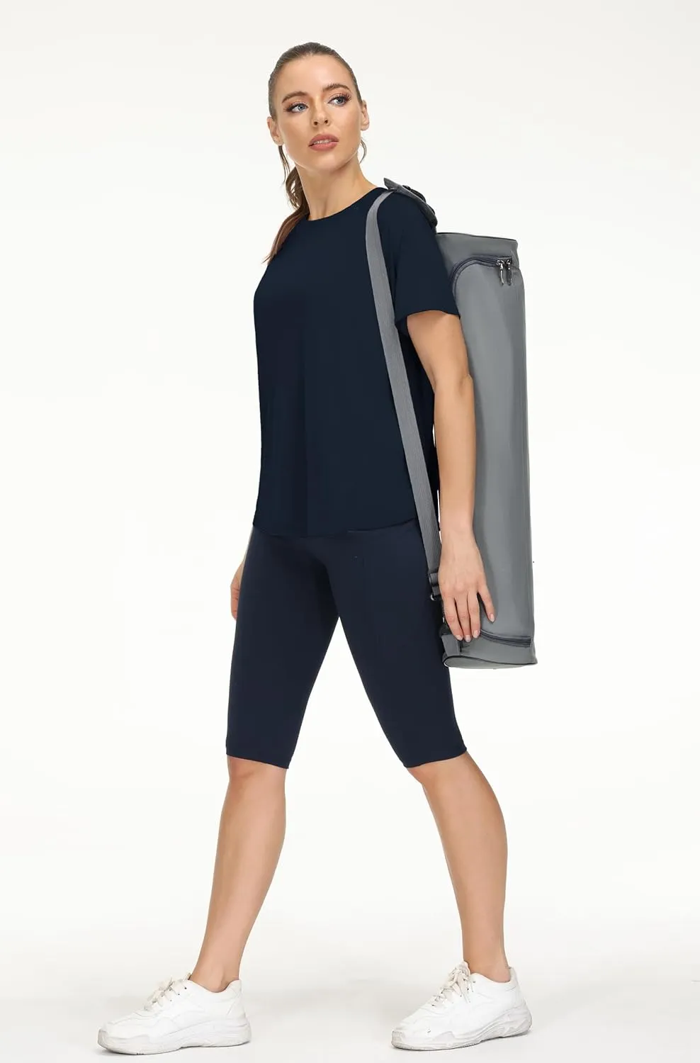 THE GYM PEOPLE Women's Short Sleeve Workout Shirts Breathable Yoga T-Shirts with Side Slits Athletic Tee Tops