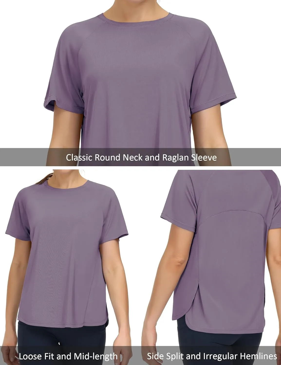 THE GYM PEOPLE Women's Short Sleeve Workout Shirts Breathable Yoga T-Shirts with Side Slits Athletic Tee Tops